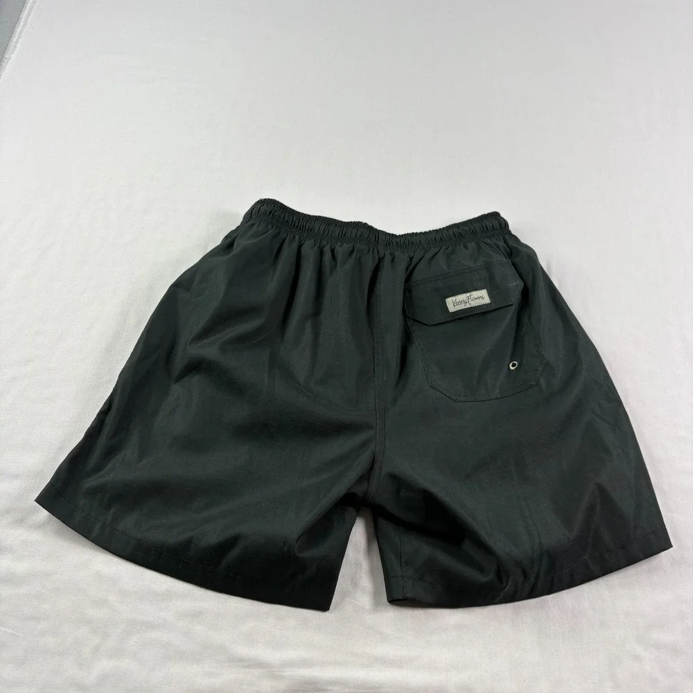 Kenny Flowers Swim Trunks Mens Medium Black Lion Print Lined Bathing Suit